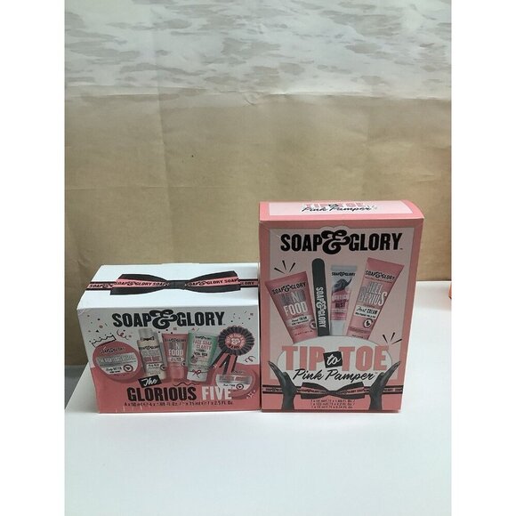 Soap & Glory The Glorious Five Gift Set & Tip To Toe Pink Pamper. New In Box - Picture 3 of 7